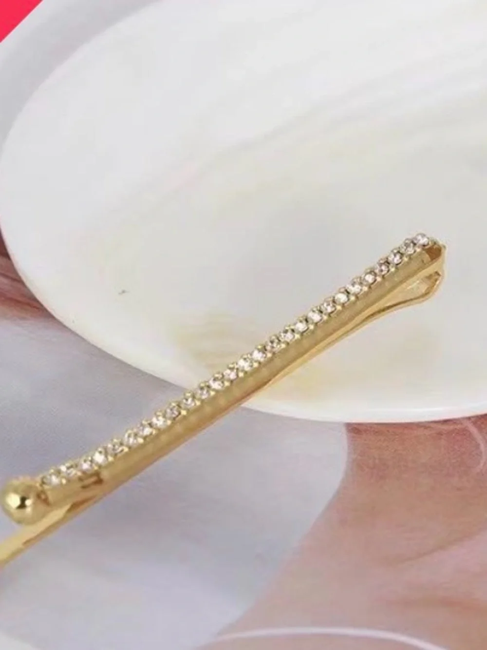 Tory Burch Gold-Tone Pearl & Crystal Hair Pin Trio